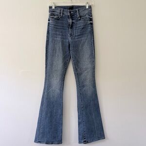 MOTHER High Waisted Weekender Skimp Flare Leg Zip Front 5 Pocket Denim Jean 26